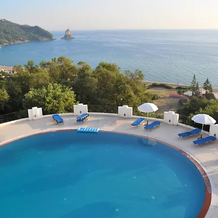 Maria With Pool And Amazing View - Agios Gordios Apartment