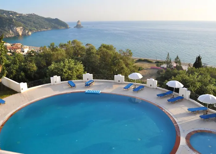 Maria With Pool And Amazing View - Agios Gordios Apartament